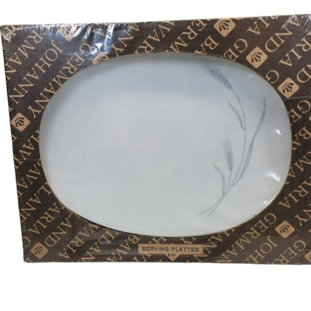 Johann Haviland Oval Serving Platter Silver Wheat Dishware Serve Bavaria Germany